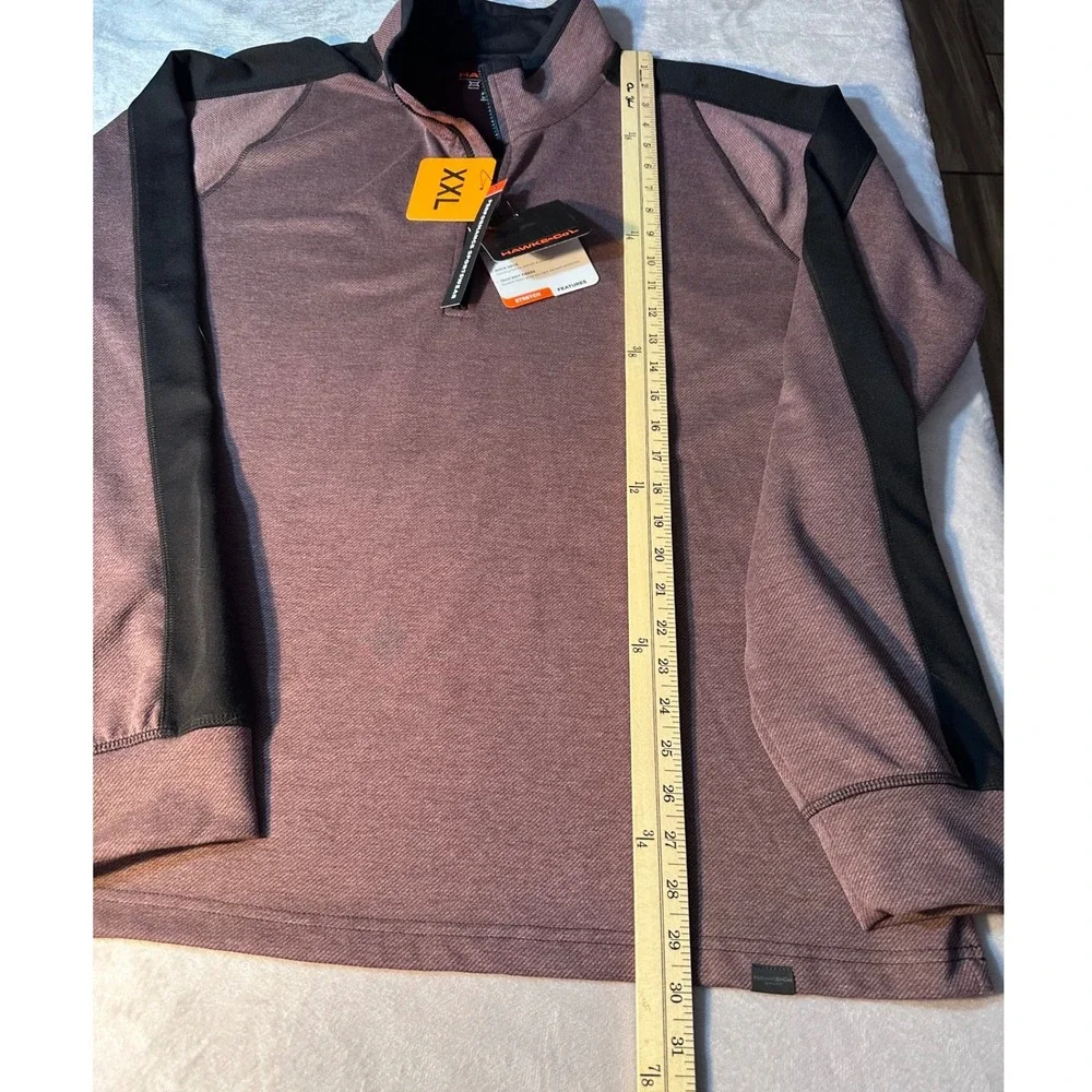 Hawke & Co Sport Mens XXL Quarter Zip Pullover Burgundy Black  NWT